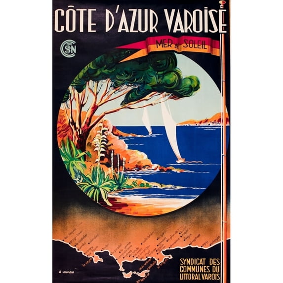 Advertisement For Cote D'Azur Varoise, France Print By Mary Evans Picture Libraryonslow Auctions Limited