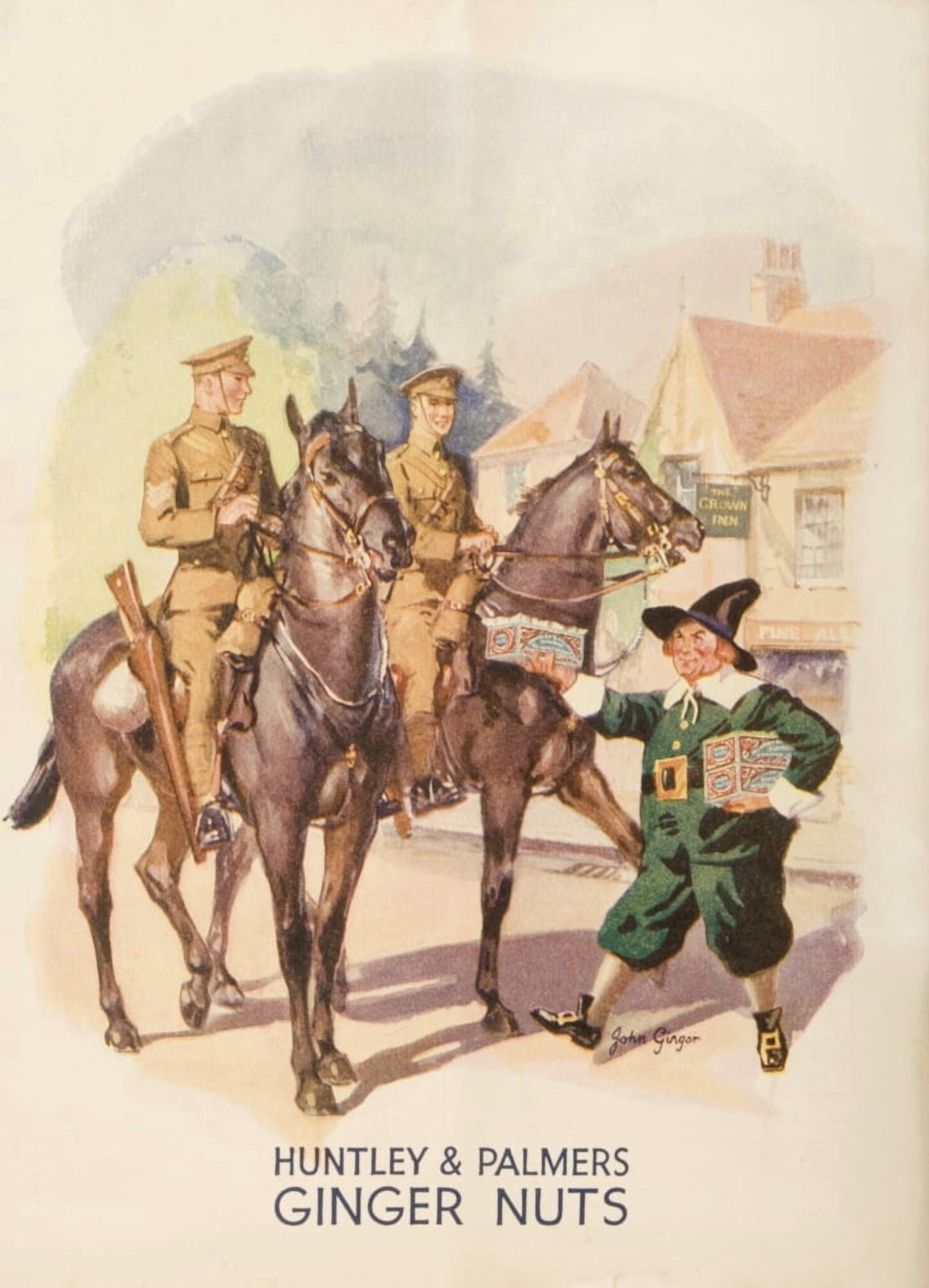 Advertisement For Huntley & Palmers Ginger Nut Biscuits From 1935 Canvas Art - Ken Welsh Design Pics (24 x 34)