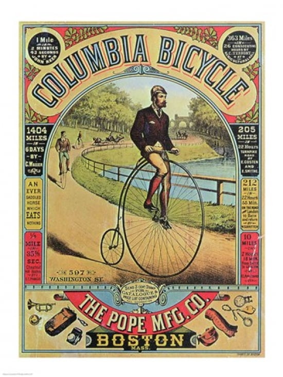 Advertisement for the Columbia Bicycle Canvas Art - (18 x 24)