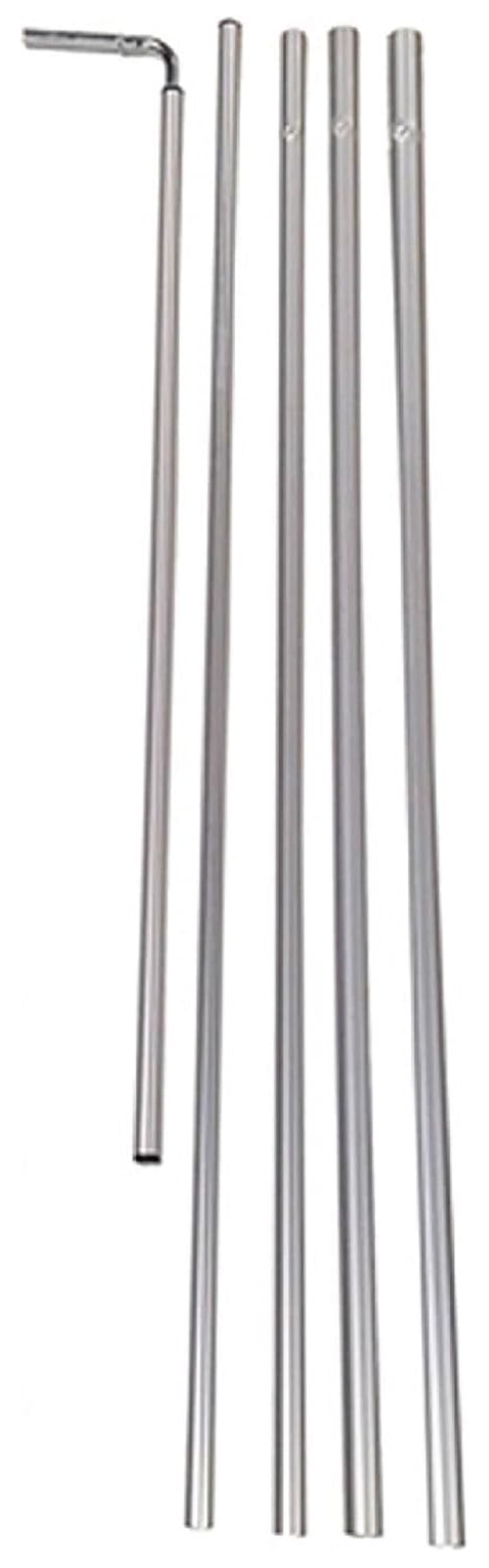 Advertising 5 Piece 15ft Telescopic Pole Kits with L-Shaped Tip for 12ft Boomer Rectangle Flags (Standard Quality)