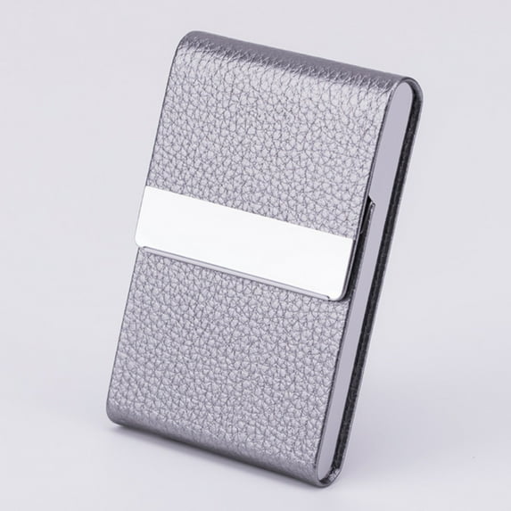 Advertising Business Card Box Creative Practical Business Craft Gift Gray,Business Card Holder Pu Leather Business Card Case Name Card Holder Slim Metal Pocket Card Holder with Shut