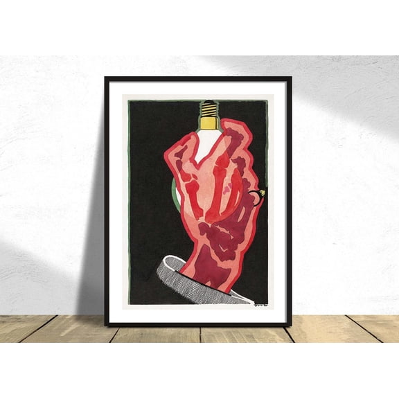 Advertising Design For Lamps Reijer Stolk Reproduction Retro Old Ad 20th Century Dutch Fine Art Unframed Paper Print