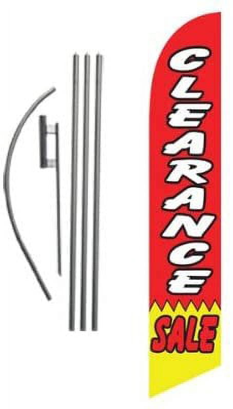 Advertising Feather Banner Swooper Flag Sign with Flag Pole Kit and Ground Stake