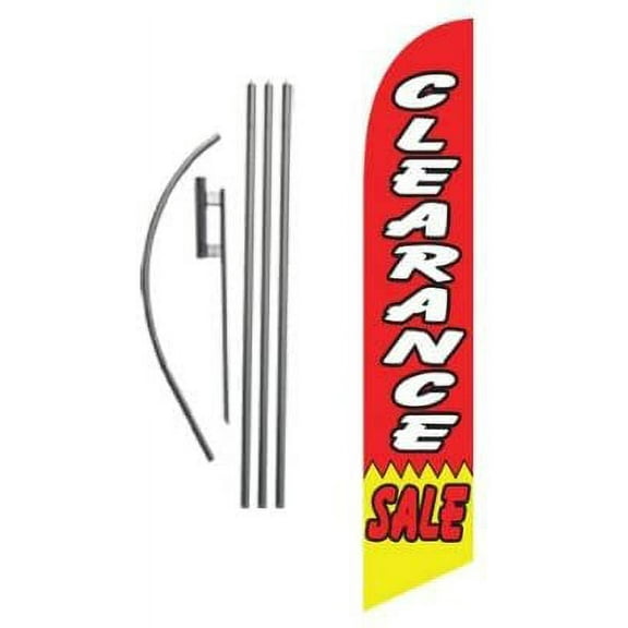 Advertising Feather Banner Swooper Flag Sign with Flag Pole Kit and Ground Stake