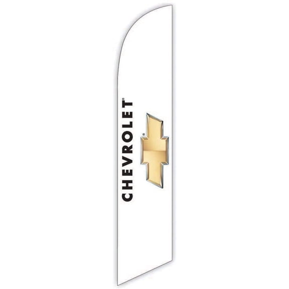 Advertising Feather Flag 12ft for Chevrolet White - Replacement Flag Only Without Poleset