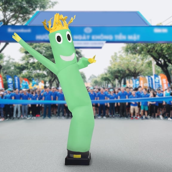Advertising Inflatable Tube Men Waving Inflatable Tube Guy Dancing Figure Green For Wedding Celebrations, Various Opening Ceremonies