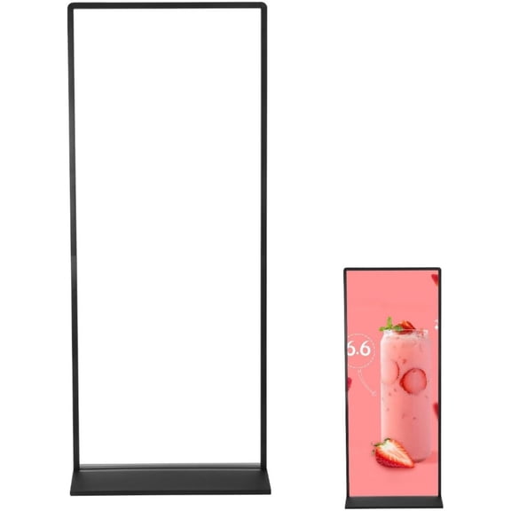 Advertising Poster Board Stand | Sign Holder 31.5x70.87 Outdoor | Heavy Duty Black Coated Frame | Steel Metal Double-Sided | Extractable Sidewalk Signboard For Street, Business, Restaurant