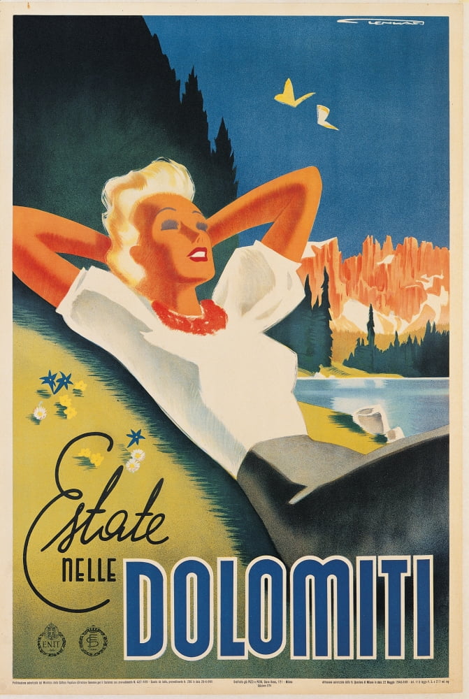 Advertising Poster Estate Nelle Dolomiti Canvas Art - (18 x 24)