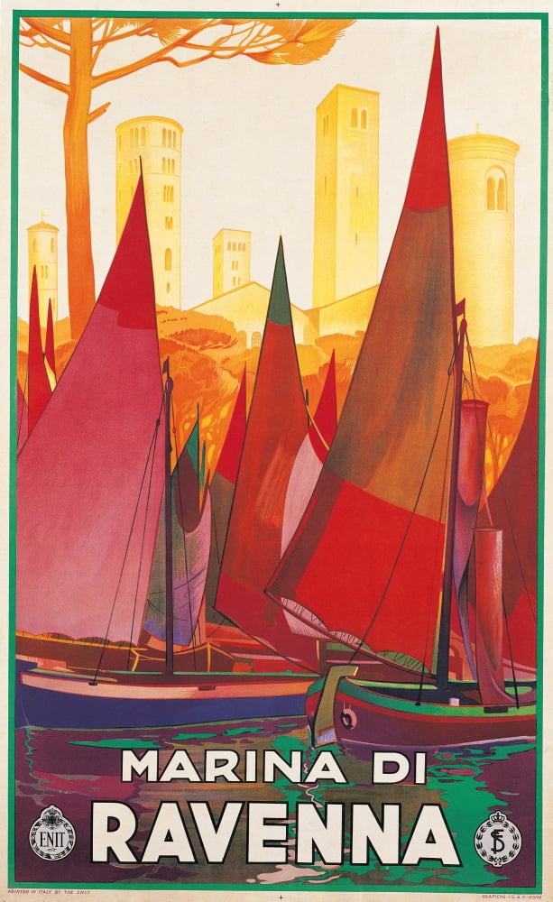 Advertising Poster For Marina Di Ravenna Canvas Art - (18 x 24)