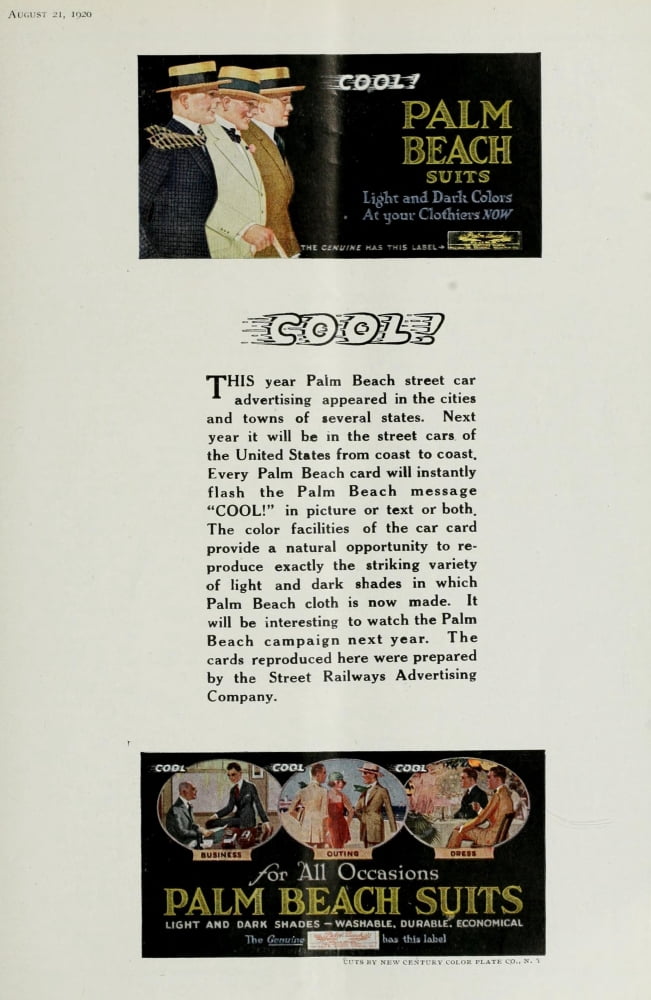 Advertising & Selling Magazine 1920 Palm Beach Suits Canvas Art - Unknown (18 x 24)