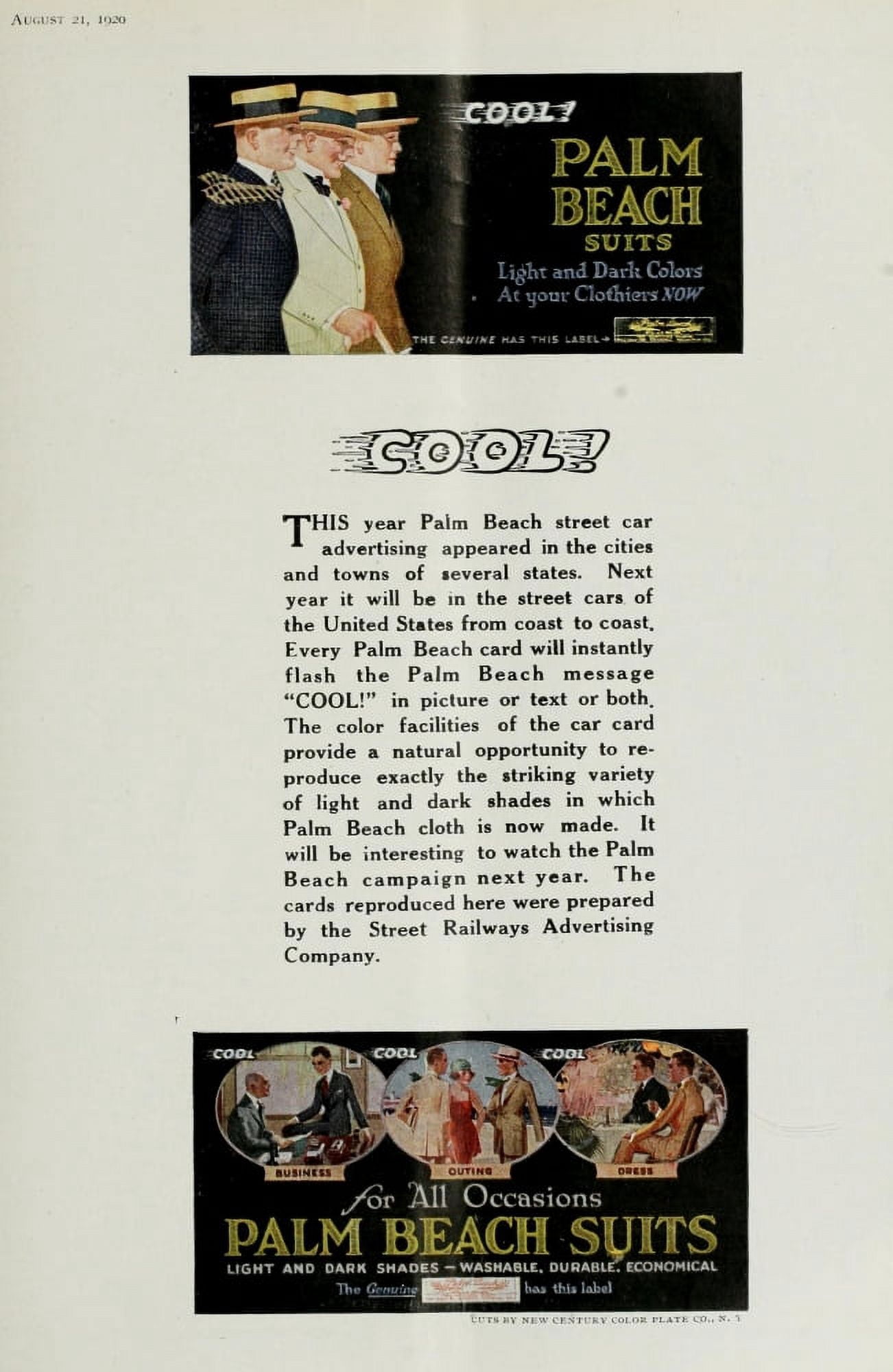 Advertising & Selling Magazine 1920 Palm Beach Suits Canvas Art - Unknown (24 x 36)