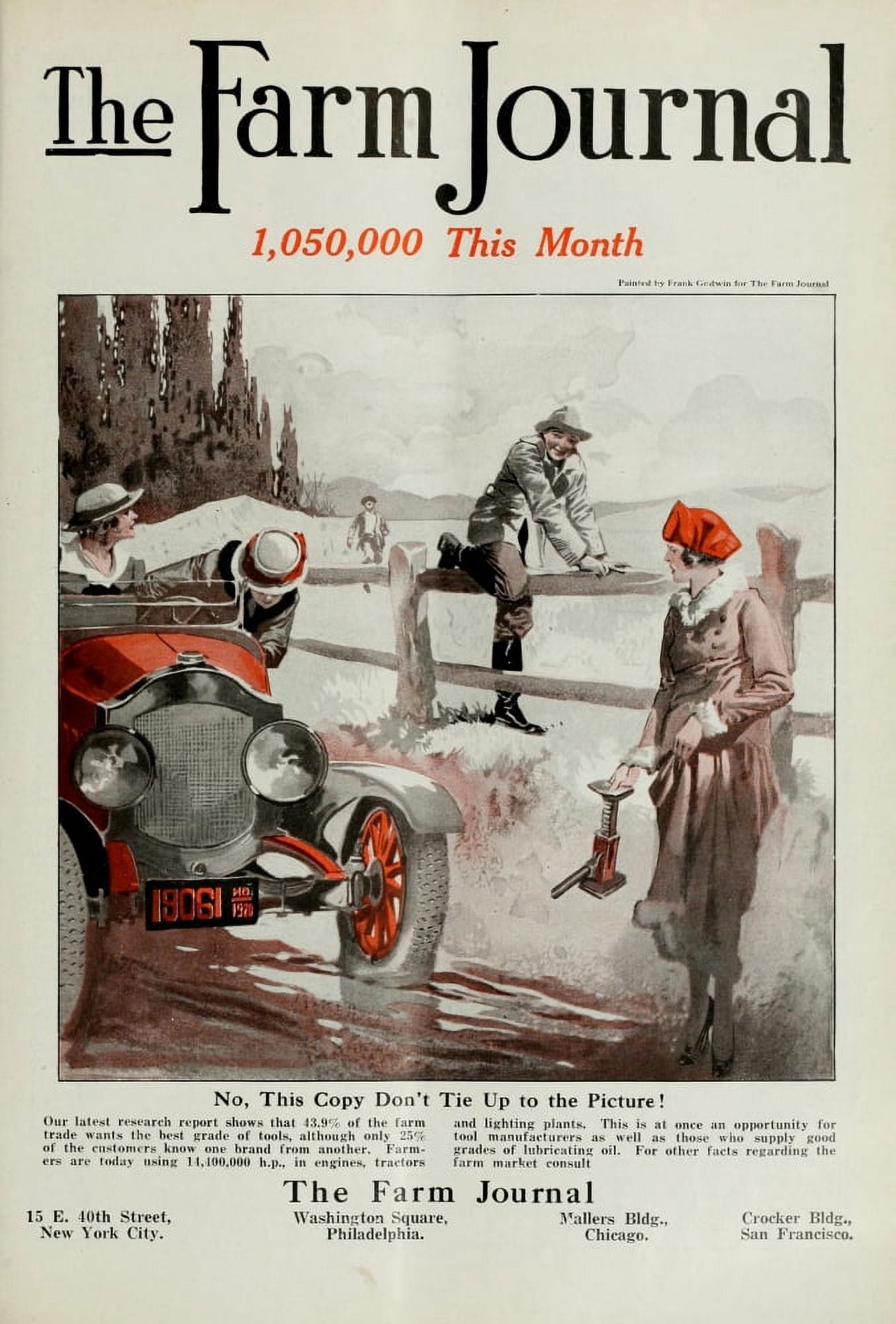 Advertising & Selling Magazine 1920 The Farm Journal Canvas Art - Frank Godwin (24 x 36)