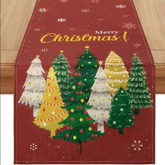 Advgears Christmas Table Runner, Christmas Tree Holiday Table Decor for Home Kitchen Dining Party, Winter Decorations, 13 x 72 Inch