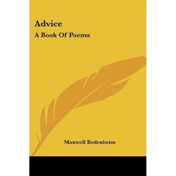 Advice : A Book Of Poems (Paperback)