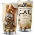 thumbnail image 1 of Advice From A Cat Tumblers For Cat Lovers Insulated Coffee Cup With Lid 20oz Cute Cats Animal Print Novelty Pet Lover Gift For Women Stainless Steel Mug For Cat Owners Cat, 1 of 7