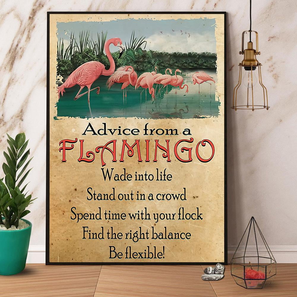 Advice From A Flamingo Vintage Paper Poster No Frame Matte Wall Art ...