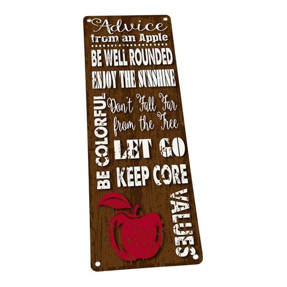 Advice From an Apple 4"x12" Metal Sign, Wall Décor for Inspirational