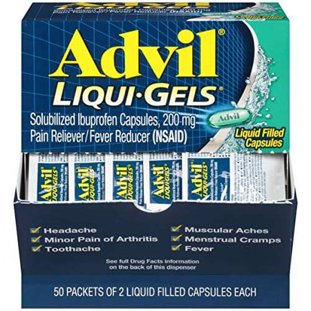 Advil 2 Liqui-Gels Pain Reliever Liquid Filled Capsules - 50 Ea, 6 Pack