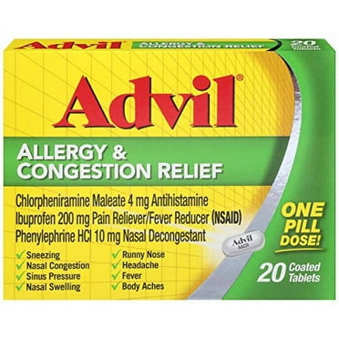 Advil Allergy & Congestion Relief Tablets, 20 Count
