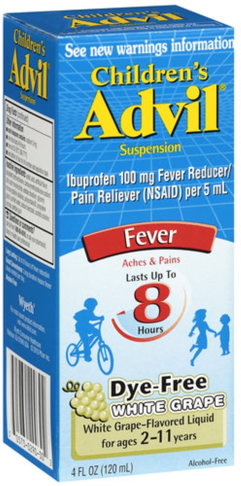 Advil Children's Suspension Fever, White Grape 4 oz (Pack of 6)