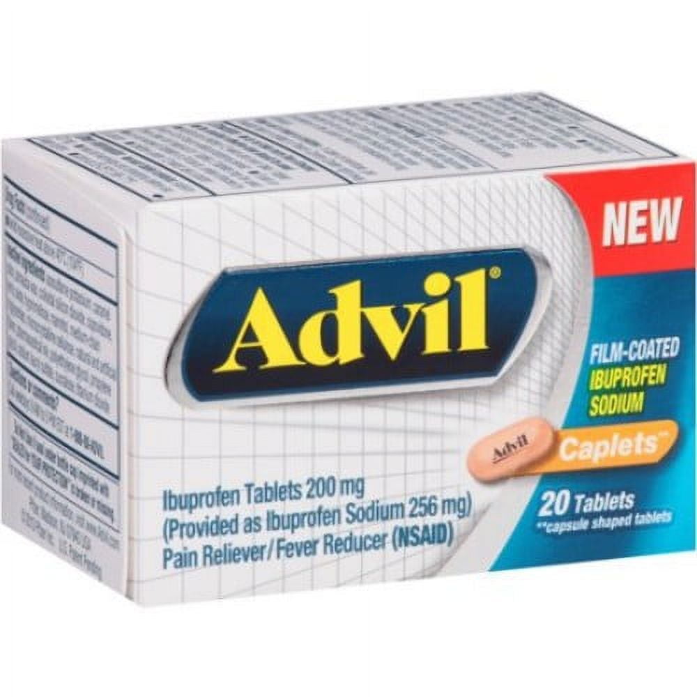 Advil FilmCoated Pain Relief Ibuprofen Caplets, 20 Count []