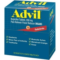 Advil Ibuprofen, 200mg, 50 Packets of 2 Coated Tablets (Pack of 2)