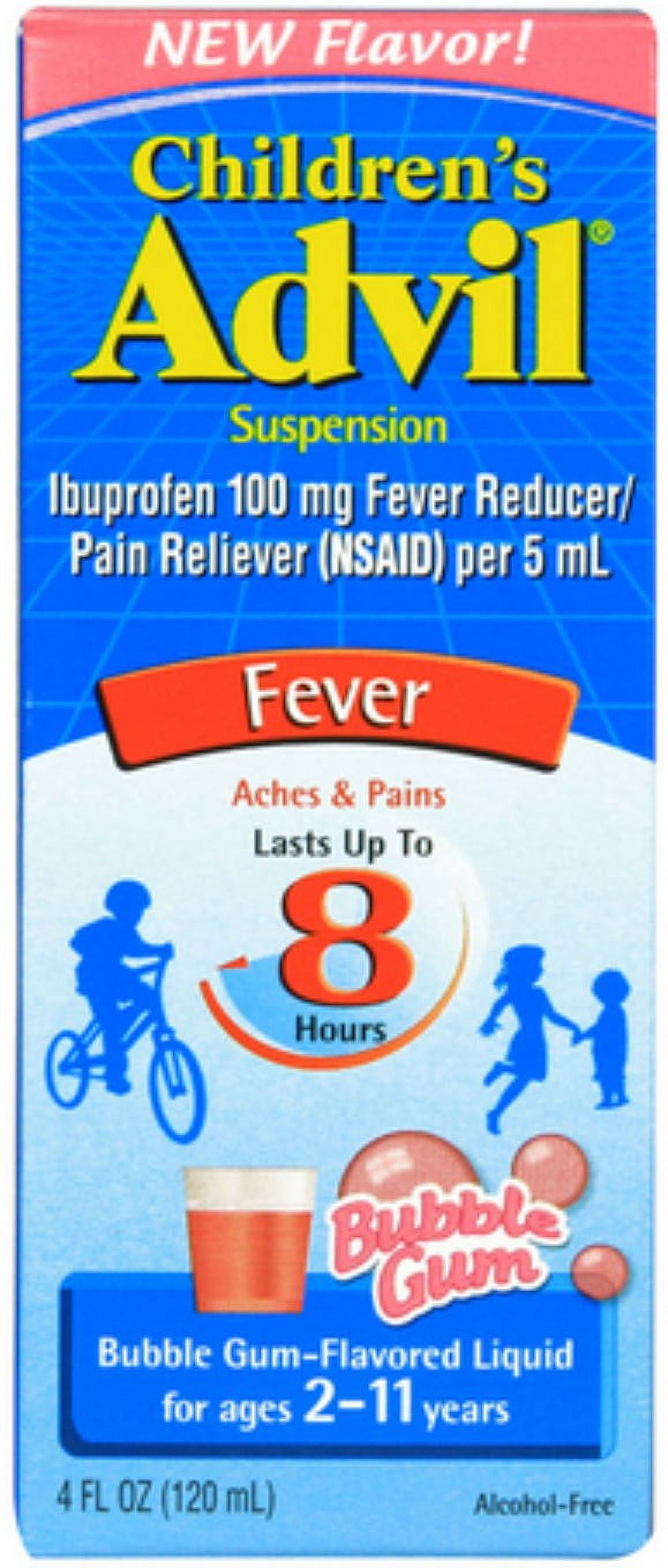 Advil Ibuprofen Fever Reducer/Pain Reliever Oral Suspension, Bubble Gum