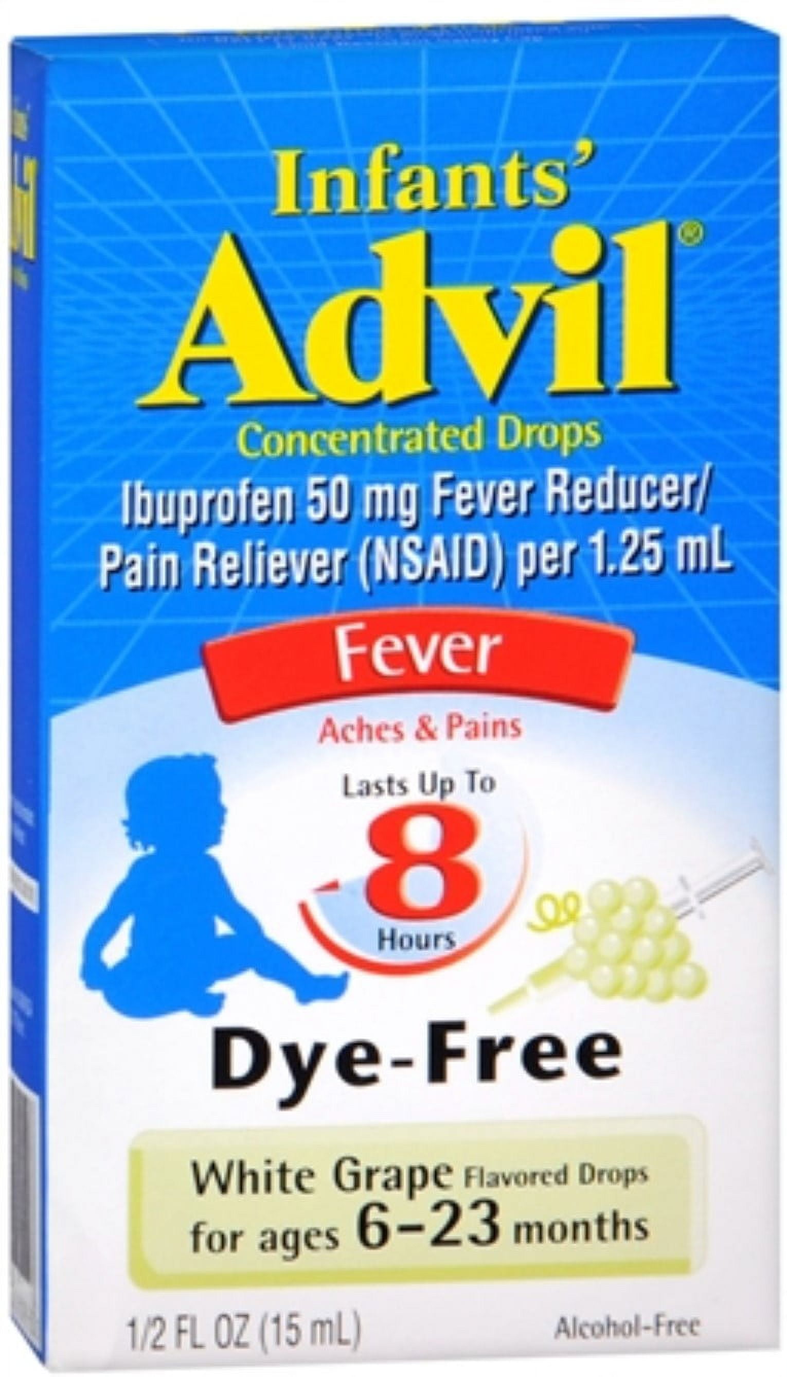 Advil Infants' Concentrated Drops White Grape Flavored DyeFree 0.50 oz
