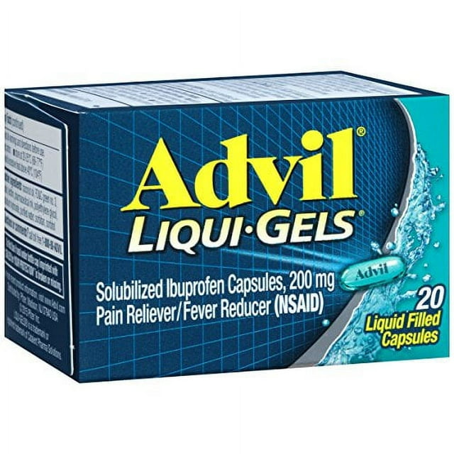 Advil Liqui-Gels (20 Count) Pain Reliever / Fever Reducer Liquid Filled Capsule, 200mg Ibuprofen, Temporary Pain Relief (Pack of 18)