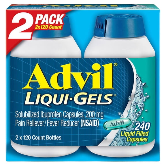 Advil Liqui-Gels Ibuprofen 200 mg., Pain Reliever/Fever Reducer 240 Capsules