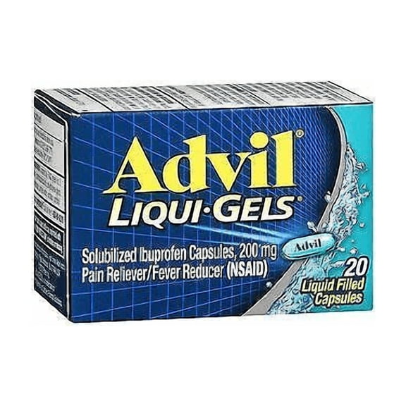 Advil Liqui-Gels Ibuprofen Pain Relief Liquid Filled Capsules, 20Ct, 3-Pack