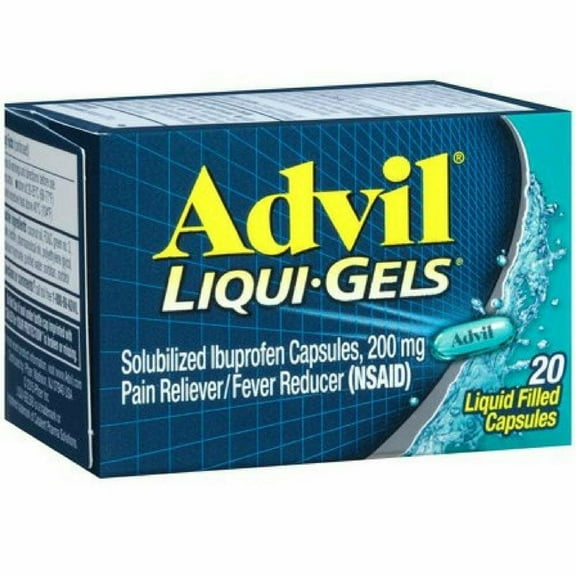 Advil Liqui-Gels Ibuprofen Pain Relief Liquid Filled Capsules, 20Ct, 6-Pack