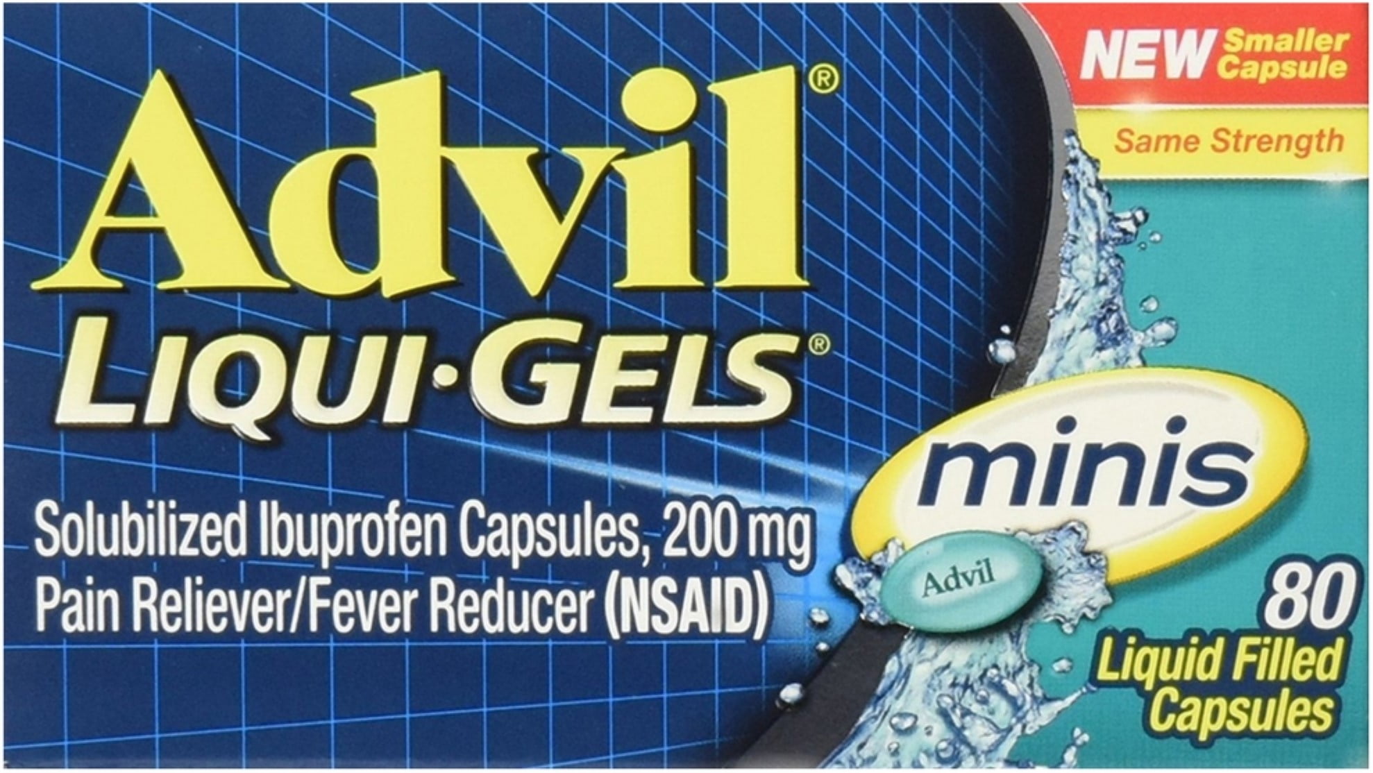 Advil Liqui-Gels Minis Pain Reliever 80 ea (Pack of 2)