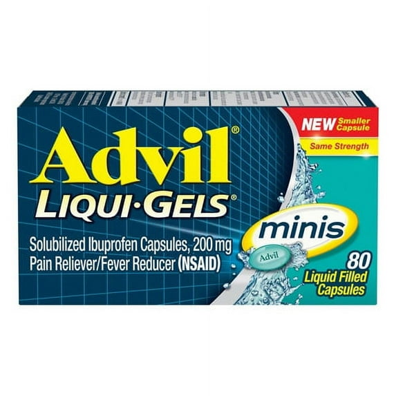 Advil Liqui Gels Minis, Pain Reliever And Fever Reducer Capsules, 80 Ea, 2 Pack