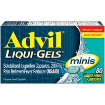 Advil Liqui-Gels Minis Pain Relievers for Headache Relief, Fever Reducer Liquid Filled Capsules, 200 Mg Ibuprofen, 80 Count
