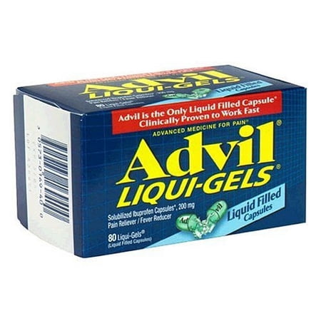 Advil Liqui-Gels Pain Reliever And Fever Reducer, Ibuprofen 200Mg For Pain Relief - 80 Liquid Filled Capsules, 3-Pack