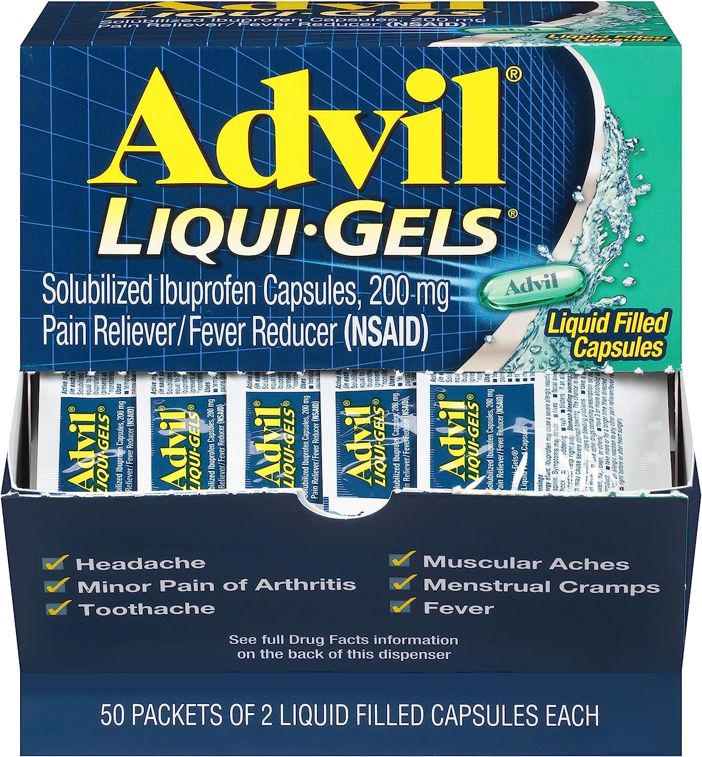 Advil LiquiGels Pain Reliever and Fever Reducer, Pain Medicine for