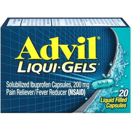 Advil Liqui-Gels Pain Reliever and Fever Reducer 200 mg Capsules, 20 Ea, 2 Pack