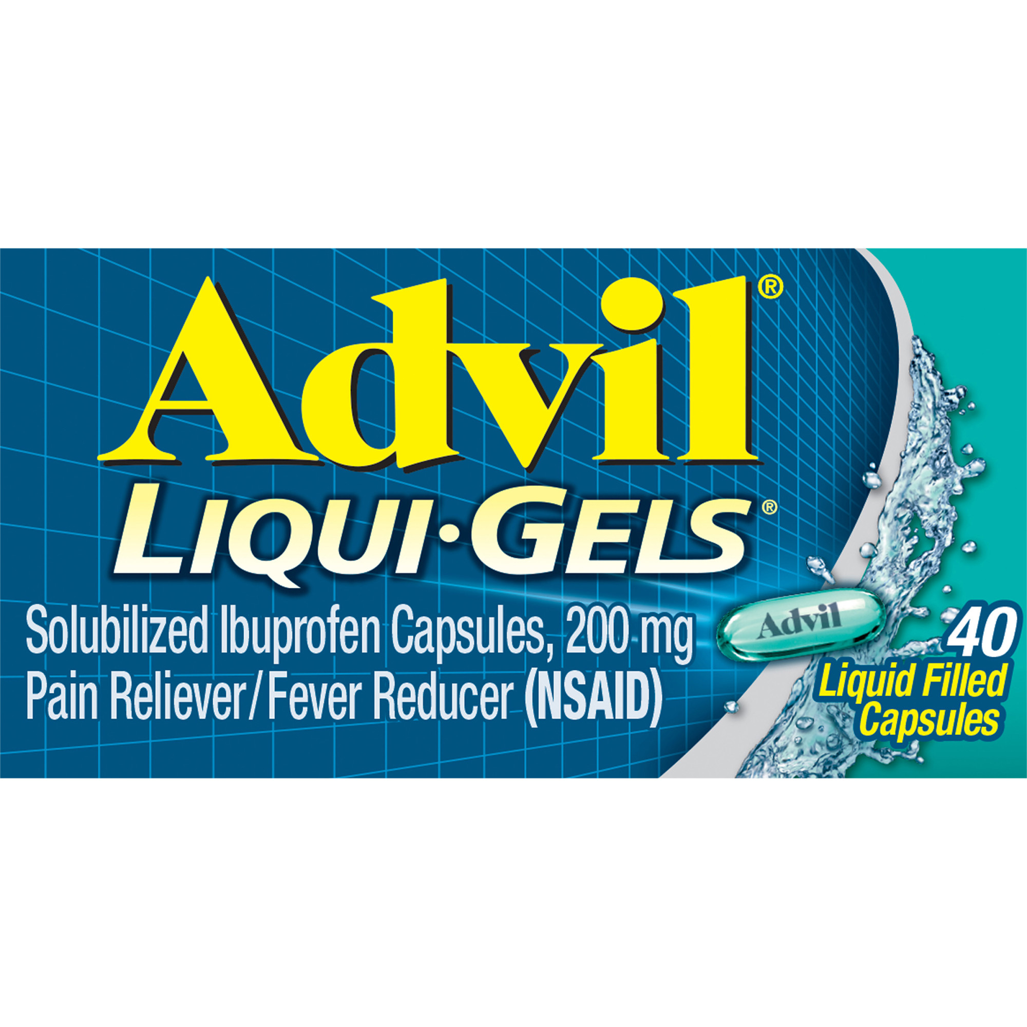 Advil Liqui-Gels Pain Relievers and Fever Reducer Liquid Filled Capsules, 200 Mg Ibuprofen, 40 Count - image 1 of 12