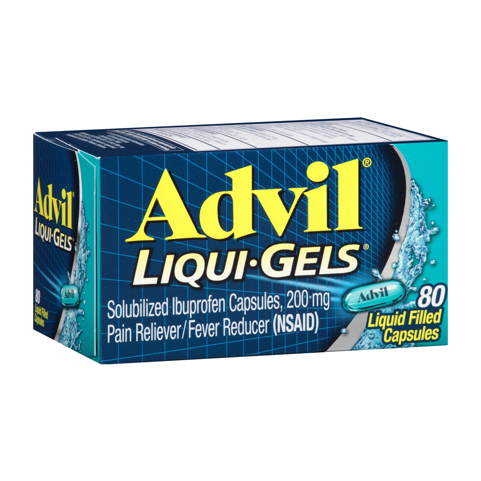 Advil Liqui-Gels Pain Relievers and Fever Reducer Liquid Filled Capsules, 200 mg Ibuprofen, 80 Count