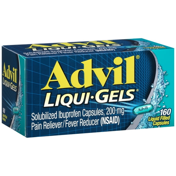 Advil Liqui-Gels Pain Relievers for Headache Relief, Fever Reducer Liquid Filled Capsules, 200 Mg Ibuprofen, 160 Count