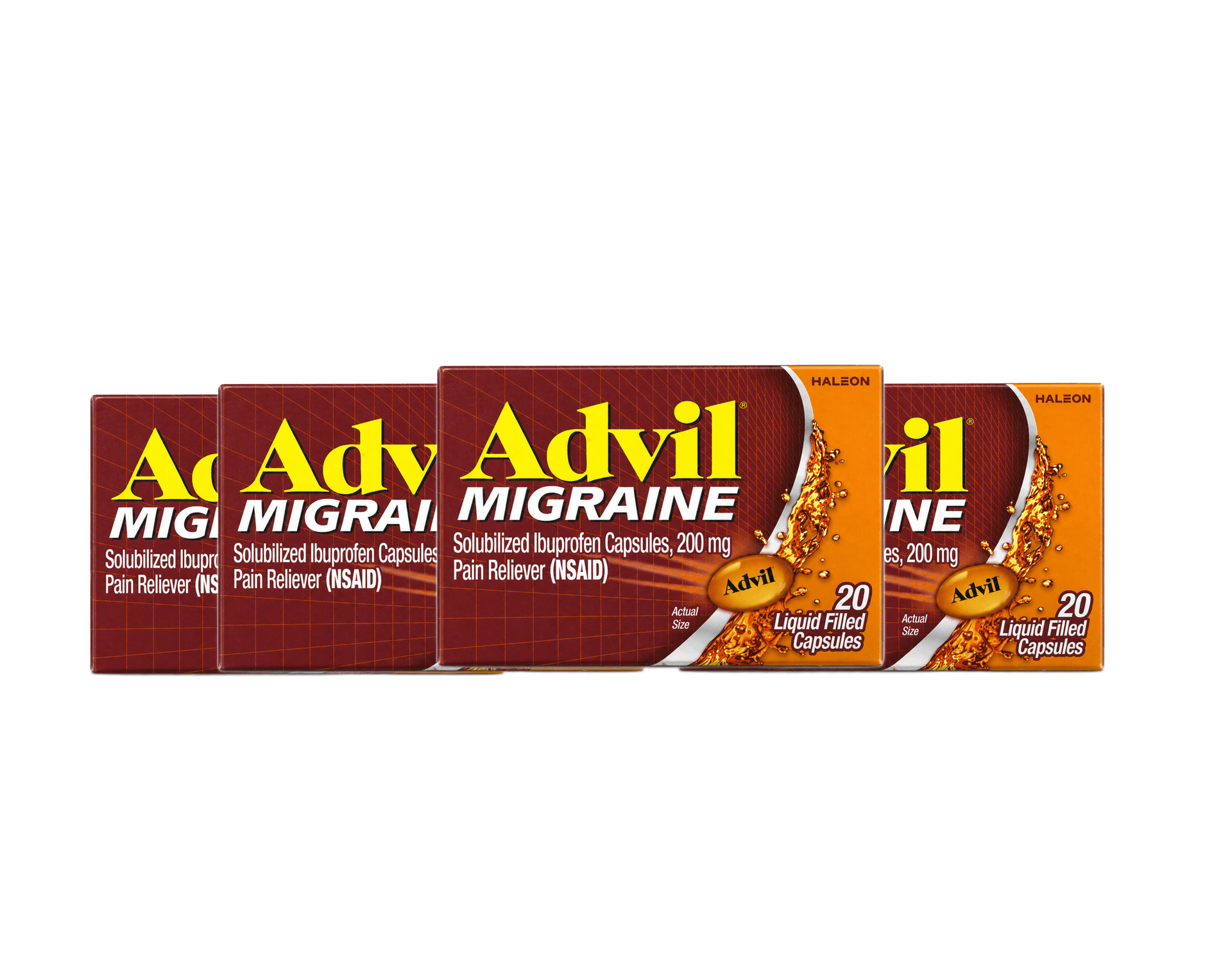 Advil Migraine Liqui-Gels Pain Reliever, 20 Count 4 Pack