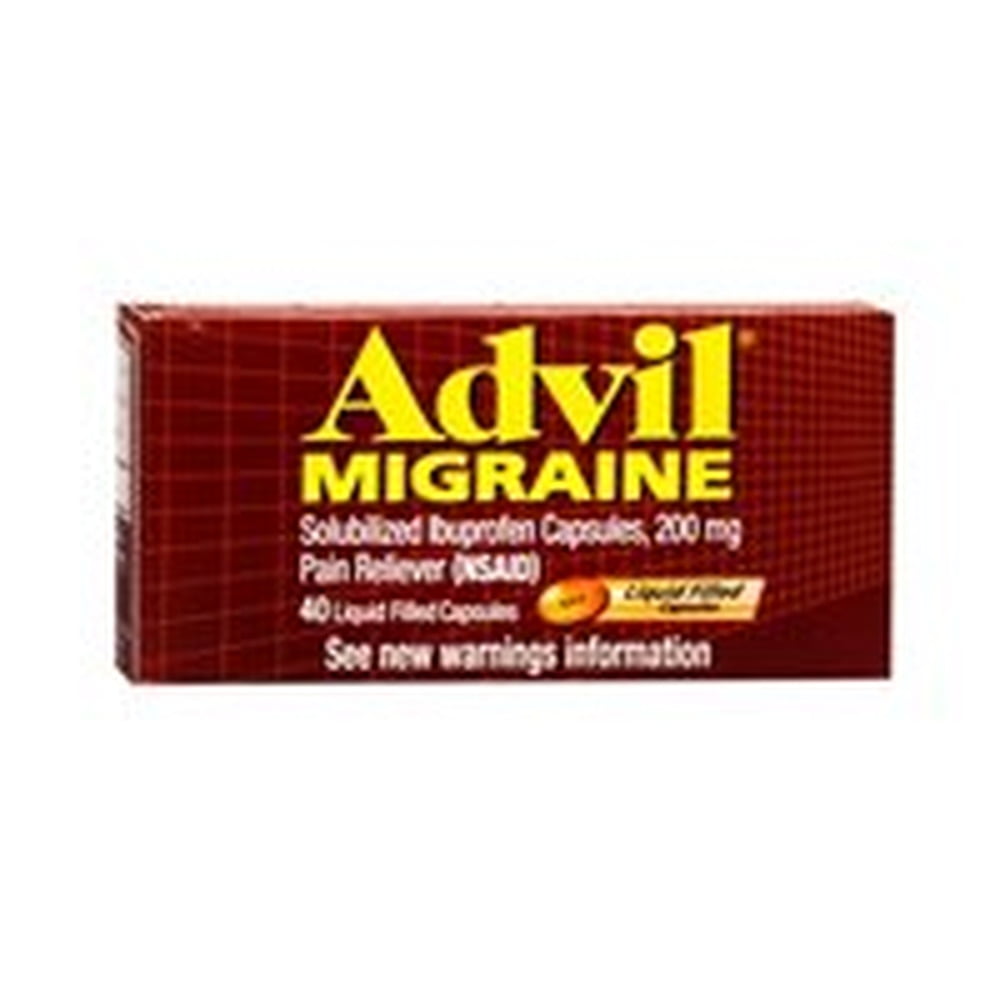 Advil Migraine Pain Relief Liquid Filled Caps (Pack of 4)