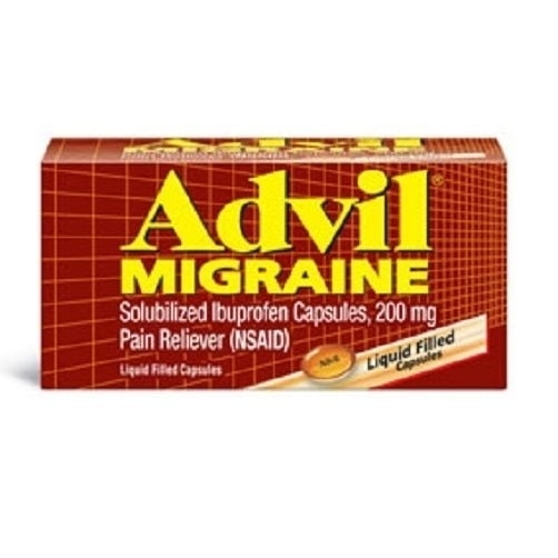 Advil Migraine Pain and Headache Reliever Ibuprofen, 200 mg Liquid Filled Capsules, 80 Count