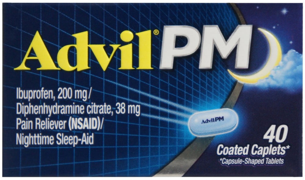 Advil PM Pain Reliever/Nighttime Sleep Aid Ibuprofen Safe Effective, 3Pack