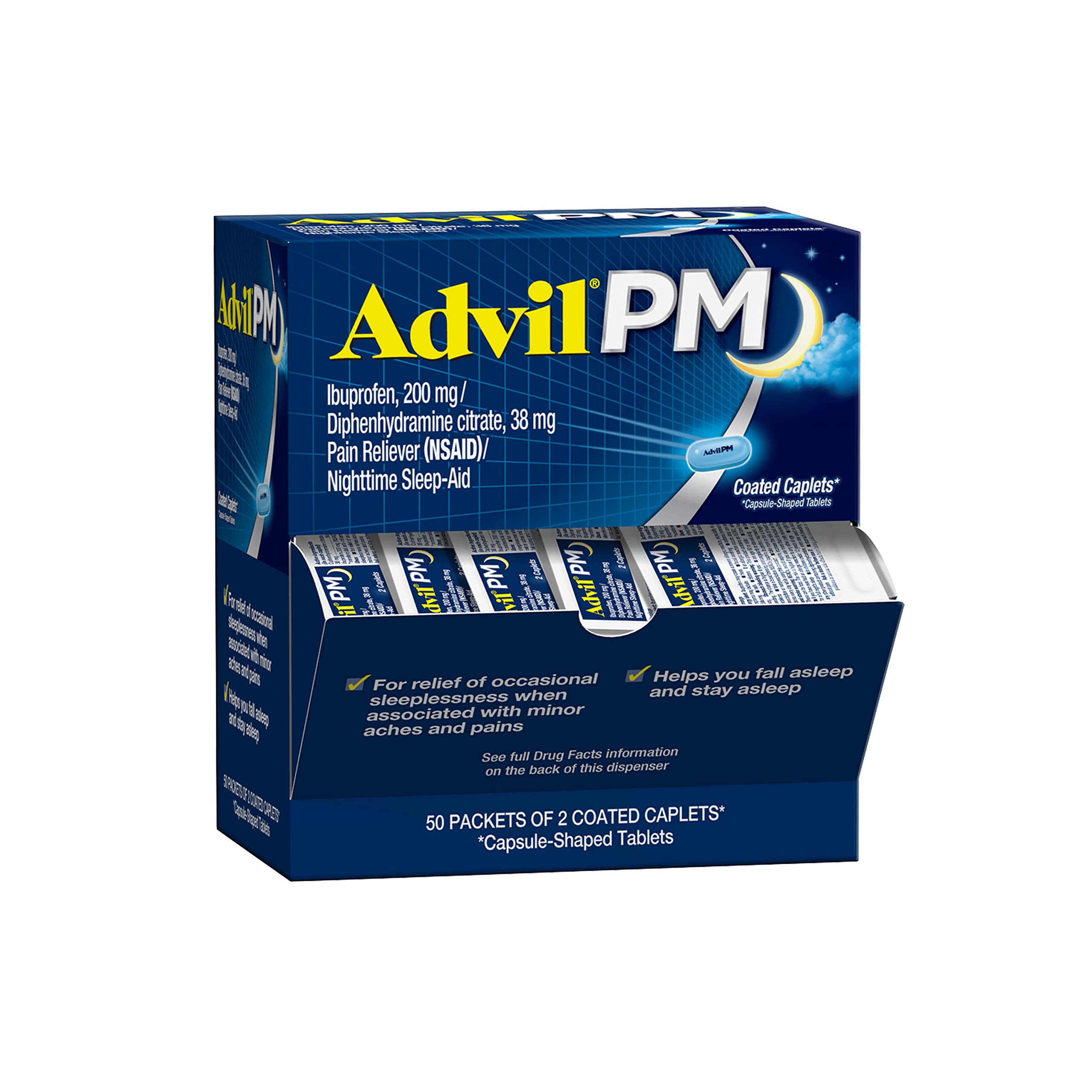 Advil PM Pain Reliever and Nighttime Sleep Aid, Pain Medicine with