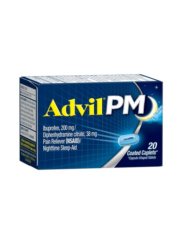 Advil PM Pain Relievers and Nighttime Sleep Aid Coated Caplet, 200Mg Ibuprofen, 20 Count