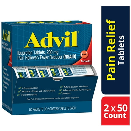 Advil Liqui-Gels Ibuprofen Capsules, Dispenser Pack, 2 Capsules, 50 ct