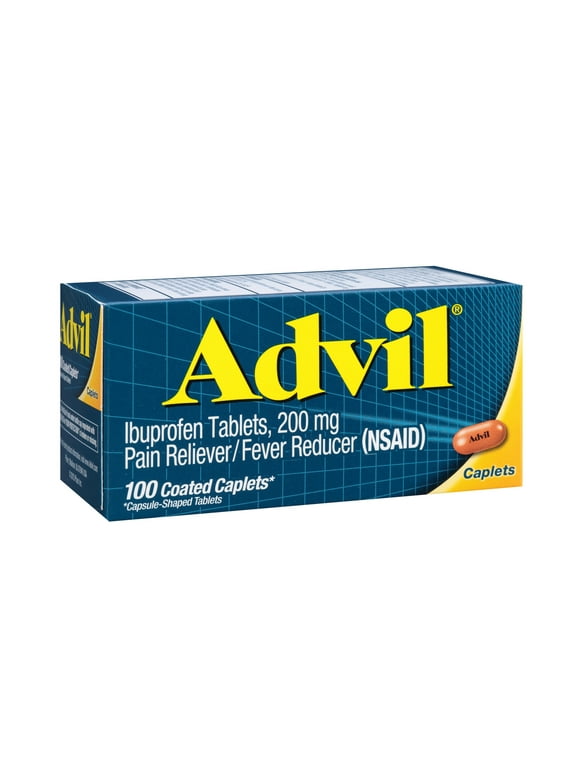 Advil Pain Relievers and Fever Reducer Coated Caplets, 200 Mg Ibuprofen, 100 Count