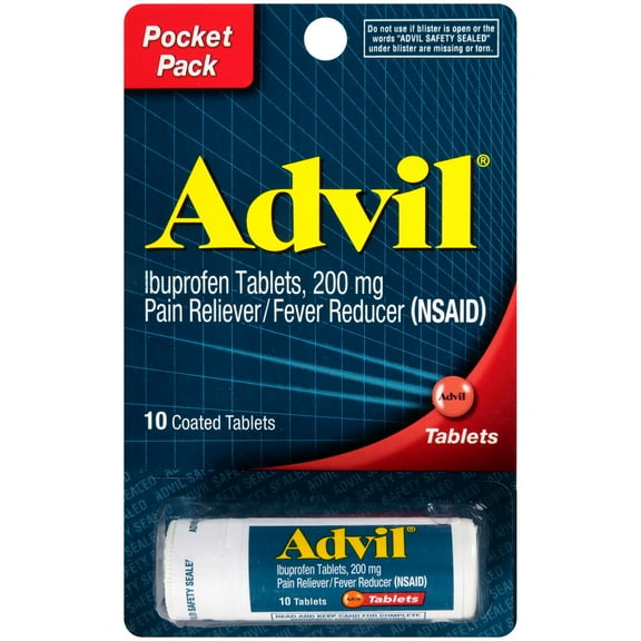 Advil Pain Relievers and Fever Reducer Coated Tablets, 200 Mg Ibuprofen, 10 Count